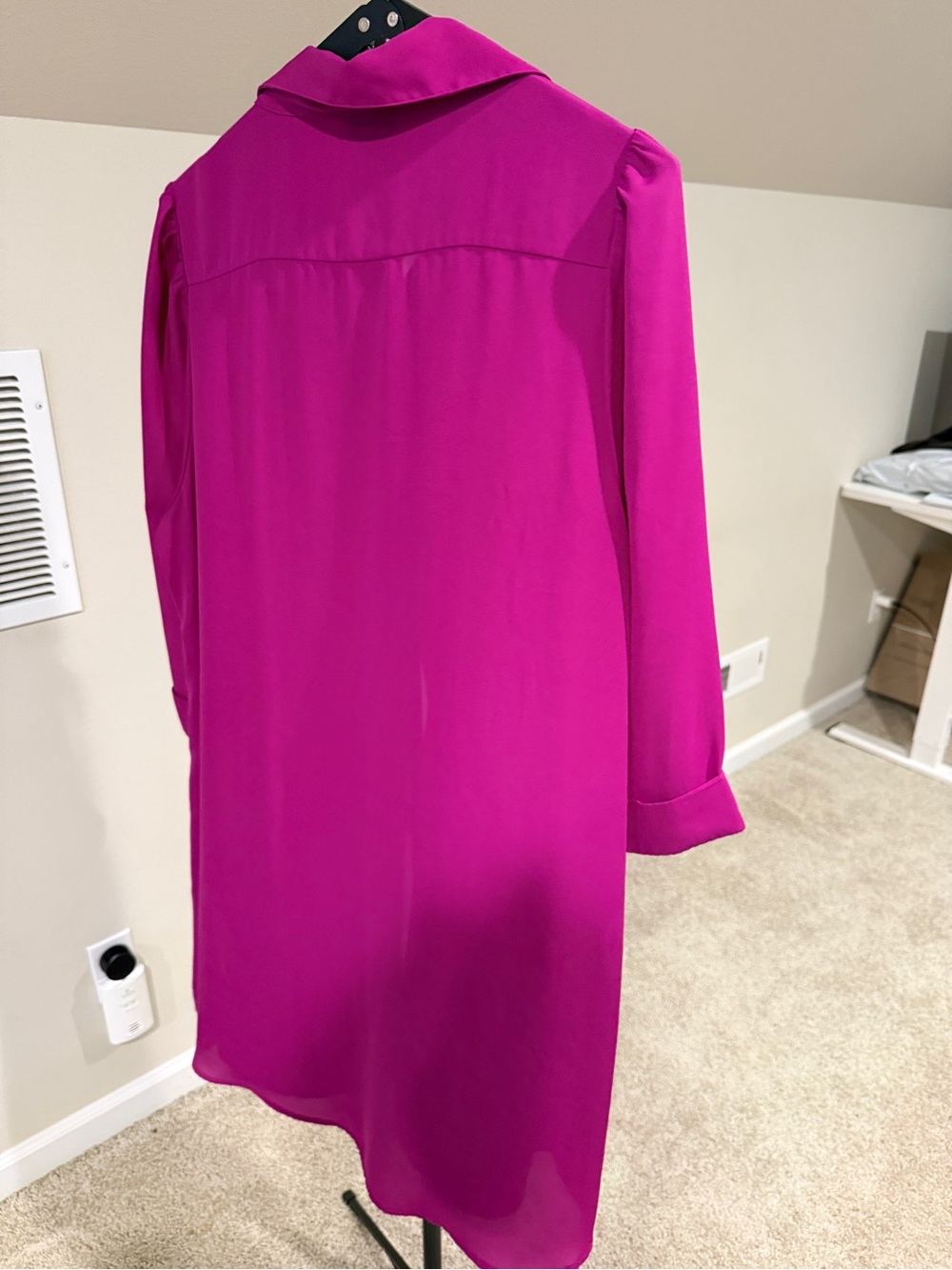 City Chic Women's Button-Front Shirt Dress/Tunic in Magenta Pink - Picture 2 of 5